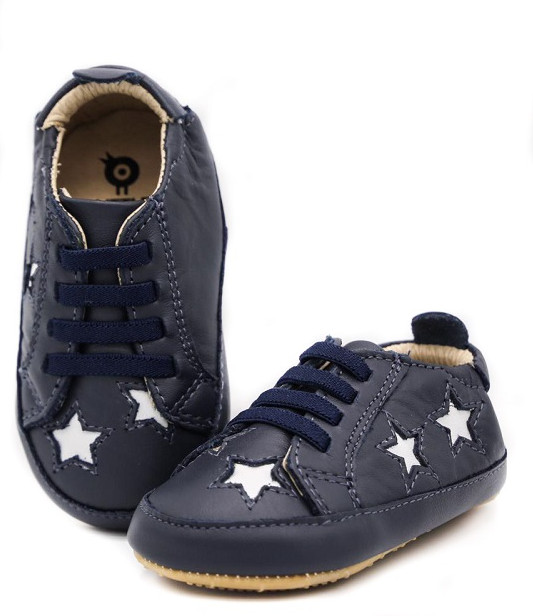 Oldsoles Starey Bambini Leather Shoes Navy/White - Happy Feet ...