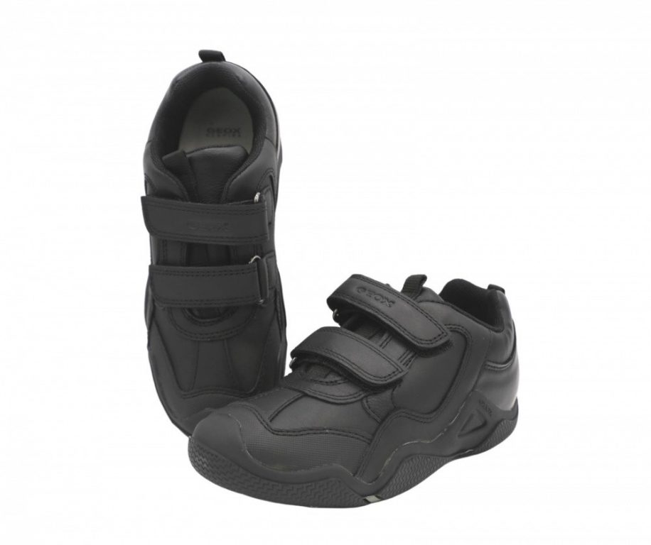 Geox Wader Black Leather School Shoes