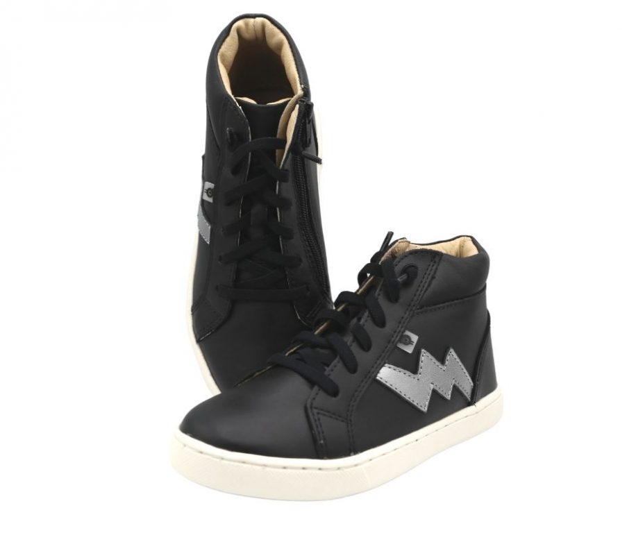 Oldsoles Bolty High Top Unisex Shoes Black/Silver